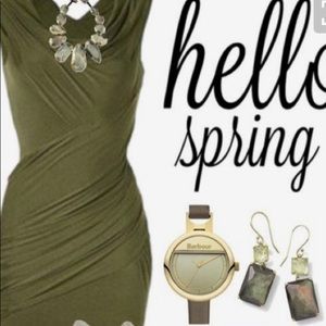 Olive green Windsor dress